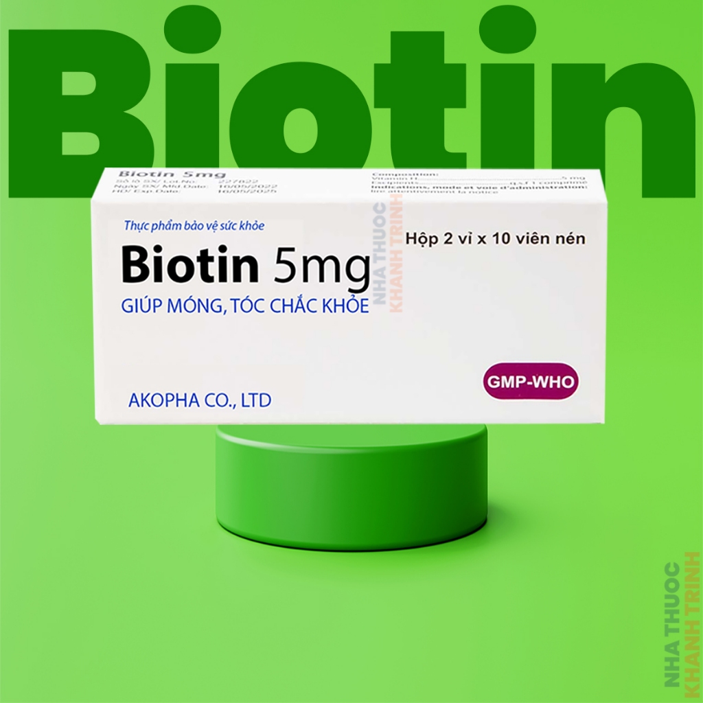 TPBVSK Biotin 5mg (hộp 20 viên) - cải thiện tóc, móng và làn da