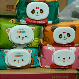 (COMBO 5 GOI)Khăn ướtKIN KIN 100 TỜ/80 TỜ TINH CHẤT YẾN MẠCH KHÔNG MÙI an toàn cho bé date mới