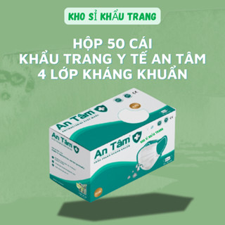 Hộp 50 cái khẩu trang y tế An Tâm 4 lớp kháng khuẩn, hàng chính hãng công ty