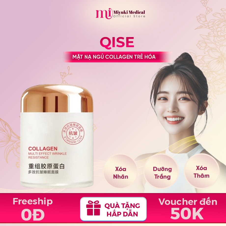 Mặt Nạ Ngủ QISE Mask Collagen – Mặt nạ QISE cấp ẩm sâu, căng bóng da, cải thiện xỉn màu, da rạng rỡ tự nhiên
