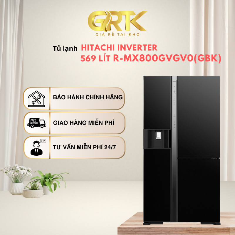 Tủ lạnh Hitachi Inverter 569 lít R-MX800GVGV0(GBK) – Giao Nhanh TP.HCM