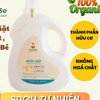  Nước Giặt Hữu Cơ Fuwa3e Organic Sinh Học 3,5L Giặt Quần Áo Đồ Lót Sạch Nhanh Hương Cam 