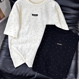 Áo thun nữ  GẮN ĐÁ  tay lỡ chất cotton khô 3158 in phong cách Hàn Quốc NAVISA  M1586