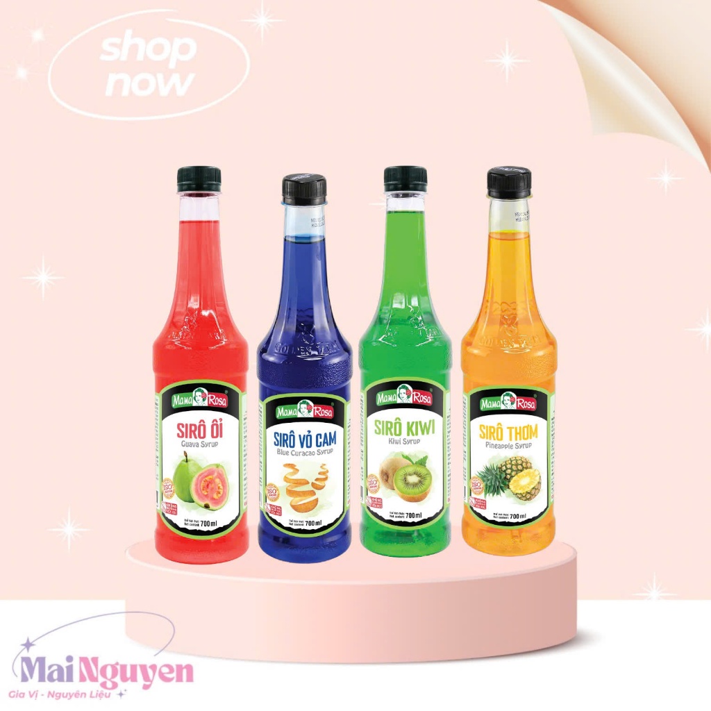 Siro/Syrup Mama Rosa 700ml - (Đủ vị) Đào, Dâu, Mãng Cầu...