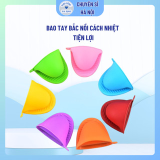  Bao tay bắc nồi găng tay cách nhiệt nhấc nồi mỏ vịt silicon cao cấp 
