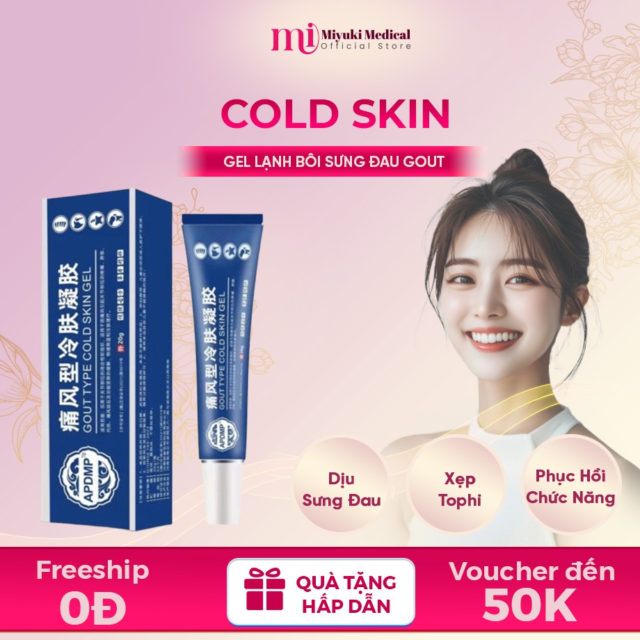 Gel Lạnh Bôi Gout TYPE COLD SKIN – Gel COLD SKIN Giảm Đau Gout, Dịu Nhức Khớp, Mang Lại Sự Linh Hoạt Cho Gối, Ngón Tay