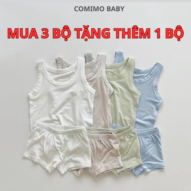 [Mua 3b tặng 1b] Bộ ba lỗ thun lạnh bé trai COMIMO BABY đồ bộ thun lạnh cho bé trai, bộ minky mom cho bé chất mềm mịn