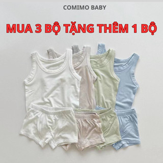 [Mua 3b tặng 1b] Bộ ba lỗ thun lạnh bé trai COMIMO BABY đồ bộ thun lạnh cho bé trai, bộ minky mom cho bé chất mềm mịn