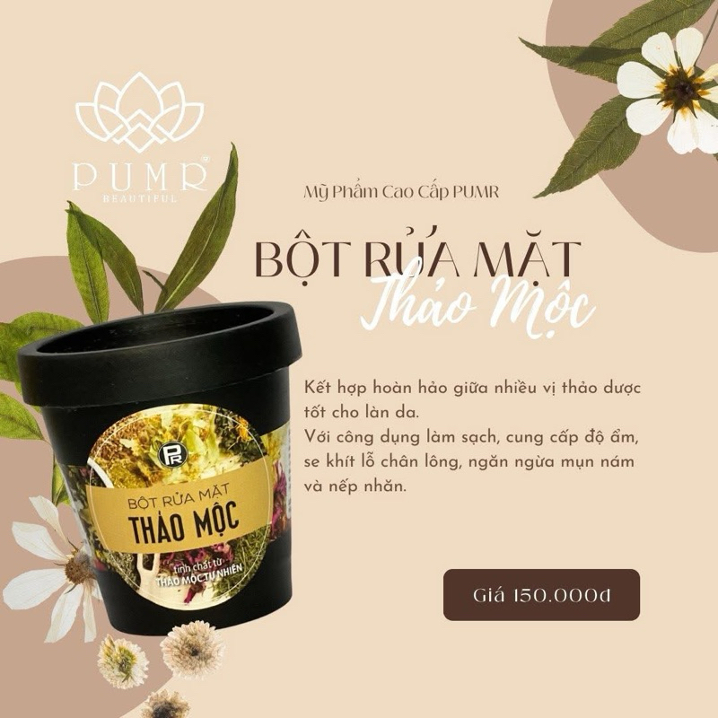 Bột rửa mặt thảo mộc Pumr