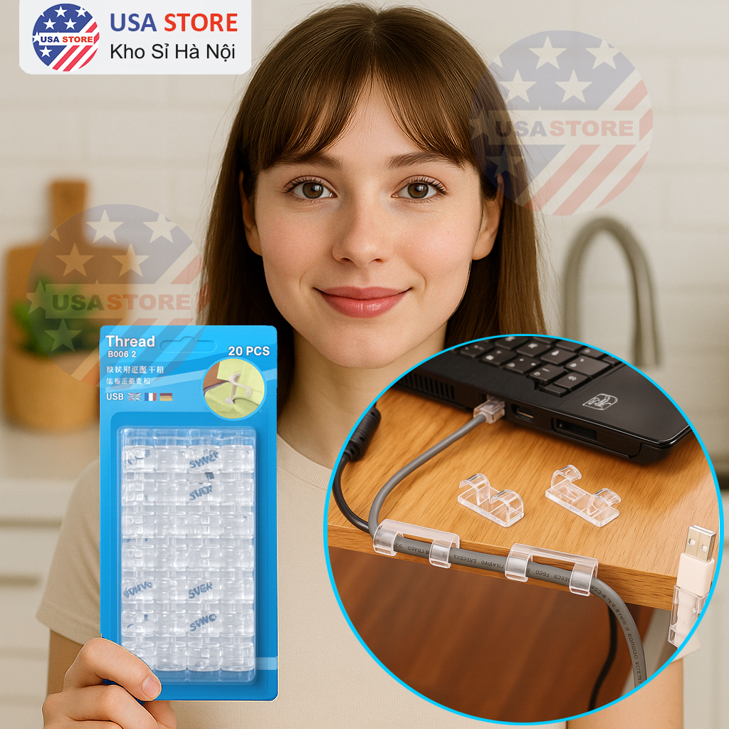 Kit 16/20 Đai Khóa Nhựa Giữ Nẹp Cố Định Dây Điện, Dây Mạng Gọn Gàng Văn Phòng/Gia Đình Cds1016