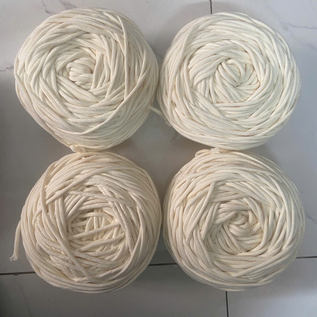 Dây macrame làm túi xách macrame 5mm màu kem ngà