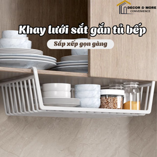Khay Lưới Sắt Để Đồ Dưới Tủ Bếp, Kệ Khung Gài Ngăn Kéo Tủ Siêu Gọn Gàng Kích Thước 33x23cm DECOR