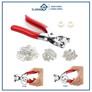 Bộ kìm bấm khuy cúc áo kèm hộp 100 chi tiết cúc áo- TL HOME