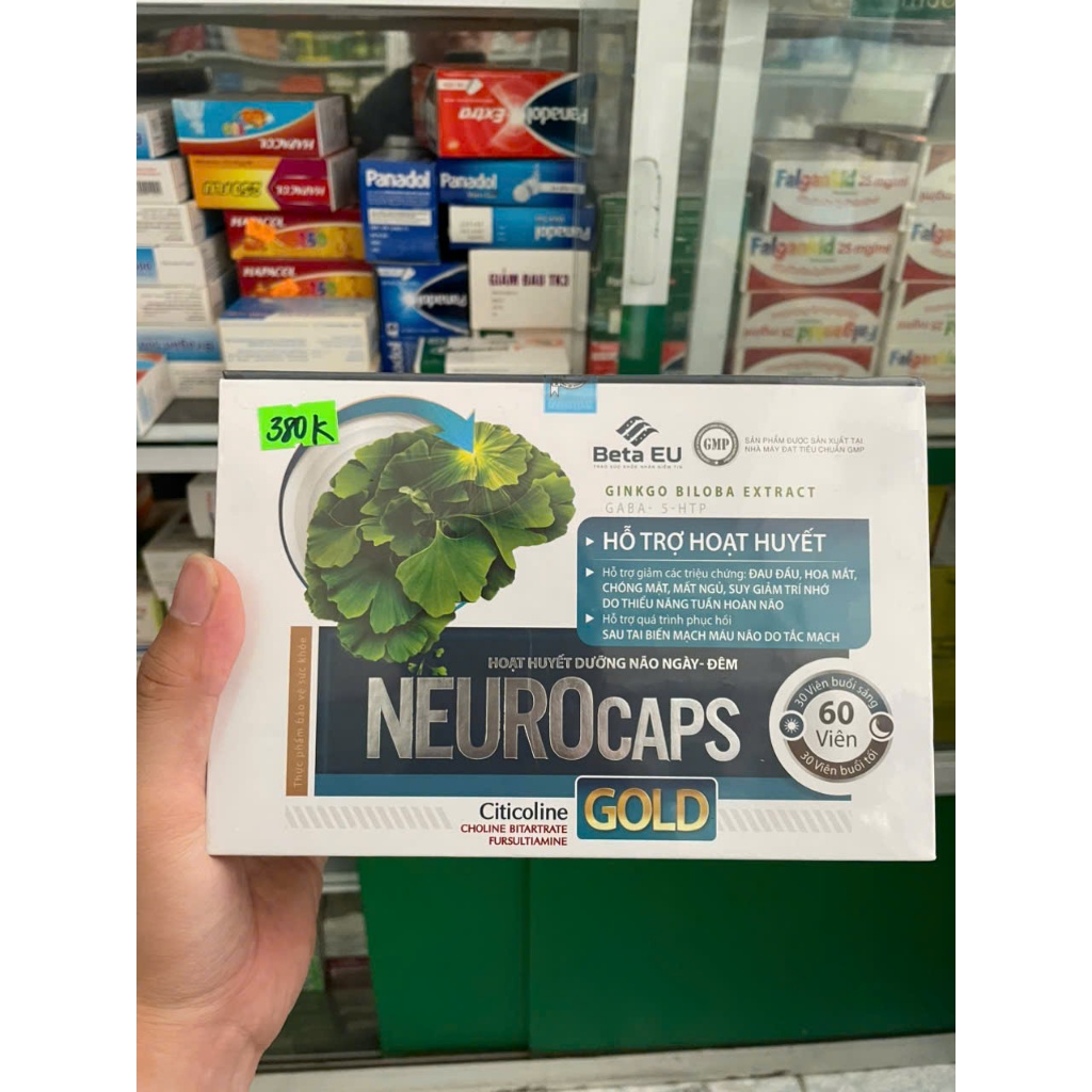 Hoạt Huyết Dưỡng Não Ngày Đêm NEURO CAPS GOLD Hỗ trợ giảm các triệu chứng: Đau đầu, Hoa mắt, Chóng m