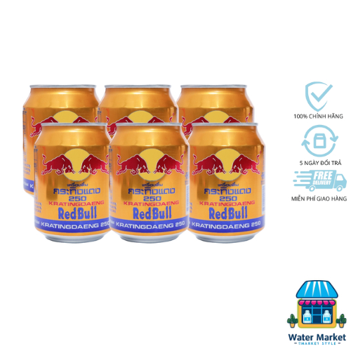 LỐC 6 LON NƯỚC BÒ HÚC THÁI REDBULL 250ML/ BÒ HÚC RED BULL