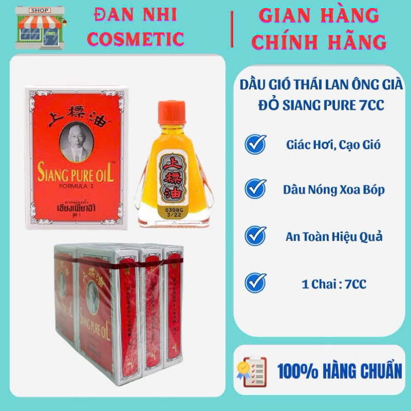 [Chai Lớn] Dầu Gió Thái Lan Ông Già Sing Pure 7CC Hàng Nội Địa Xịn