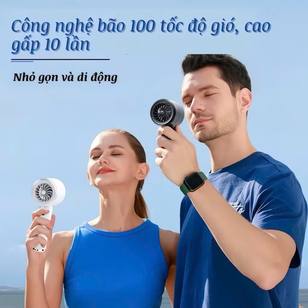 Quạt Cầm Tay Mini PTLUXURY Gấp Gọn Tích Điện 5 Cấp Độ Gió Dung Lượng Pin 10000 MHA [ HÀNG CAO CẤP ] | BigBuy360 - bigbuy360.vn
