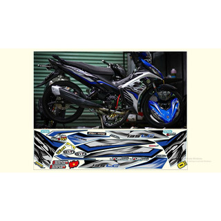 Tem rời exciter 135 lc nhiều phiên bản chuẩn phom dễ dán đính kèm nhiều logo nhỏ che vết xước trên xe trang trí