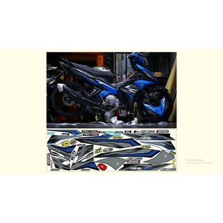 Tem rời exciter 135 lc nhiều phiên bản chuẩn phom dễ dán đính kèm nhiều logo nhỏ che vết xước trên xe trang trí