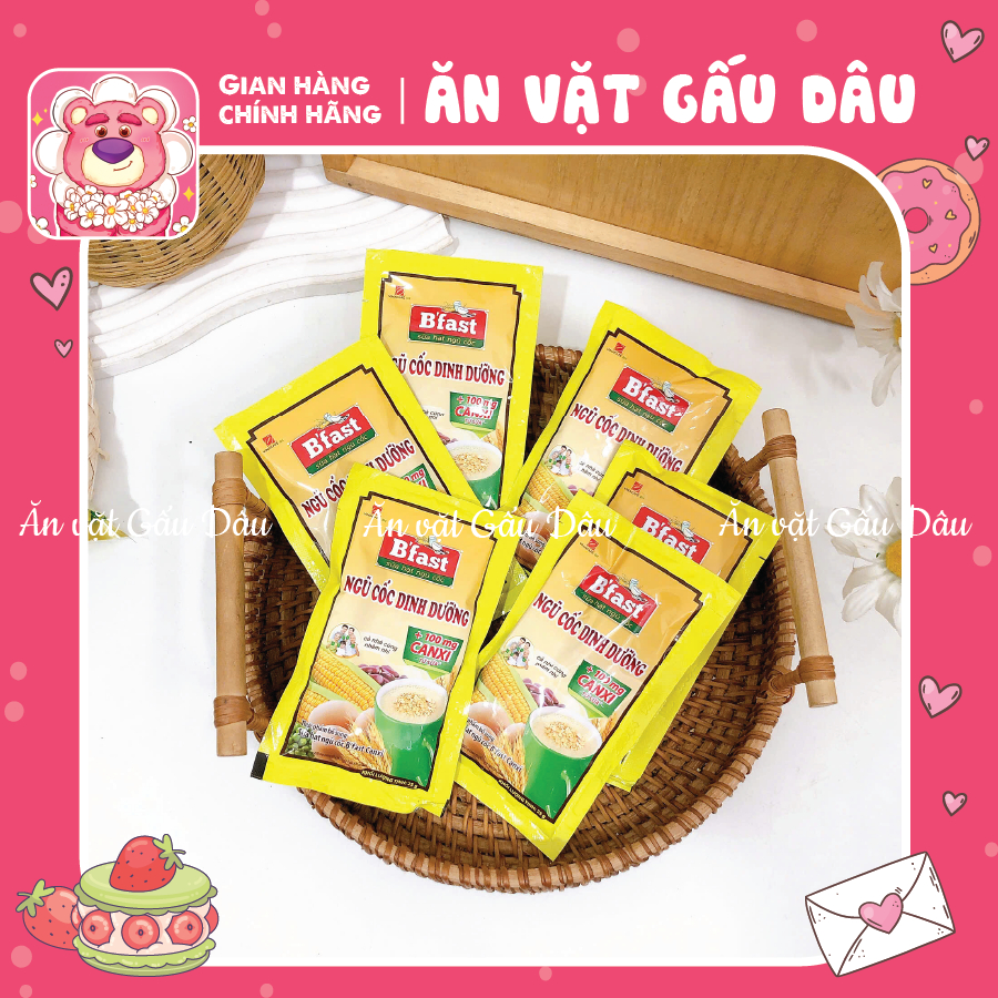 [COMBO 5 GÓI] Ngũ cốc dinh dưỡng CANXI Bfast Vinacafe (Gói 25g) - Ngũ cốc tuổi thơ thơm ngon