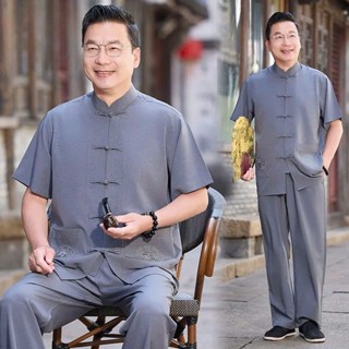 Bộ đồ cho bố mã A1, Size từ 45kg-85kg, Chất liệu đũi thái Mềm mại thoáng mát, Mặc hàng ngày, thể thao đều thoải mái