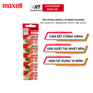 Pin MAXELL CR1632 made in Japan hiệu điện thế 3V