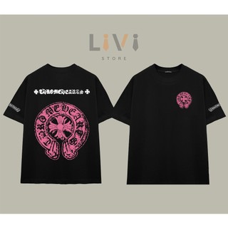Áo Thun Chrome Hearts Pink Vintage Logo Cotton Cao Cấp Form Rộng - LiVi Store
