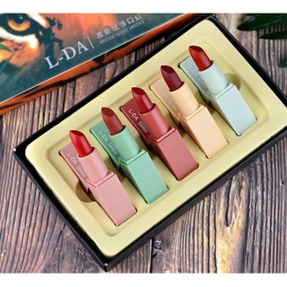  Set 5 Cây Son Môi Lụa Lì L-DA Lên Màu Cực Sang Chảnh Mịn Môi Lâu Trôi A10 