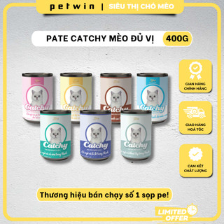 Pate Catchy Lon 400g Cho Mèo, Pate Catchy Cho Mèo Con, Pate Cho Mèo Mọi Lứa Tuổi Vị Cá Ngừ
