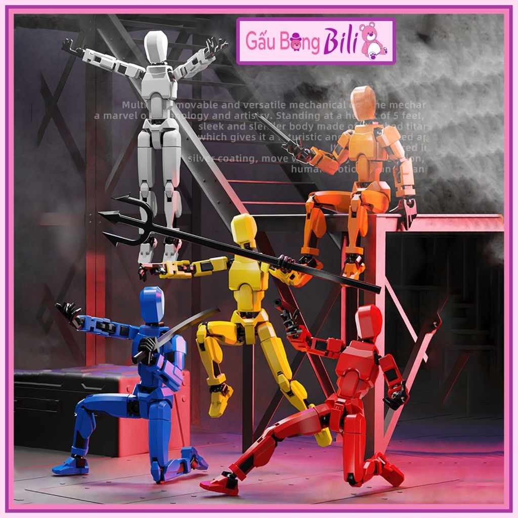 Mô hình lắp ráp dummy 13, mô hình hành động đa khớp chuyển động có sẵn đế và 7 phụ kiện