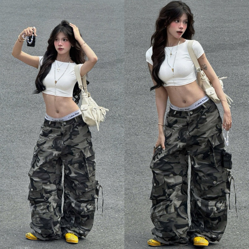 QUẦN CARGO PANTS TEN BOX CAMO - Quần Kaki HUGU 12 túi hộp màu CAMO dài suông ống rộng form nam nữ unisex Jaystoree