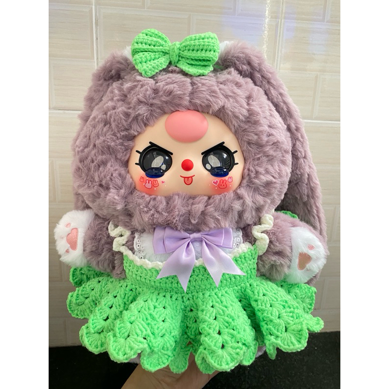 Đầm xanh lá xoè baby three 400% V4