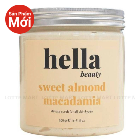Tẩy Tế Bào Chết Hella Beauty Hương Hạnh Nhân Macadamia Hũ 500G