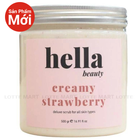 Tẩy Tế Bào Chết Hella Beauty Hương Kem Dâu Hũ 500G