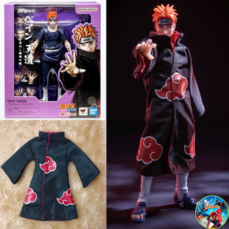 Áo Choàng Vải Akatsuki, Mũ Tre, Quần áo, Nón Akatsuki cho SHF Pain Tendo - Naruto tỉ lệ 1/12