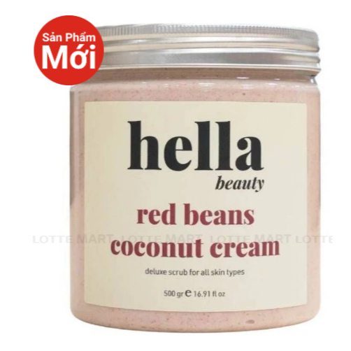 Tẩy Tế Bào Chết Hella Beauty Hương Kem Dừa Đậu Đỏ Hũ 500G
