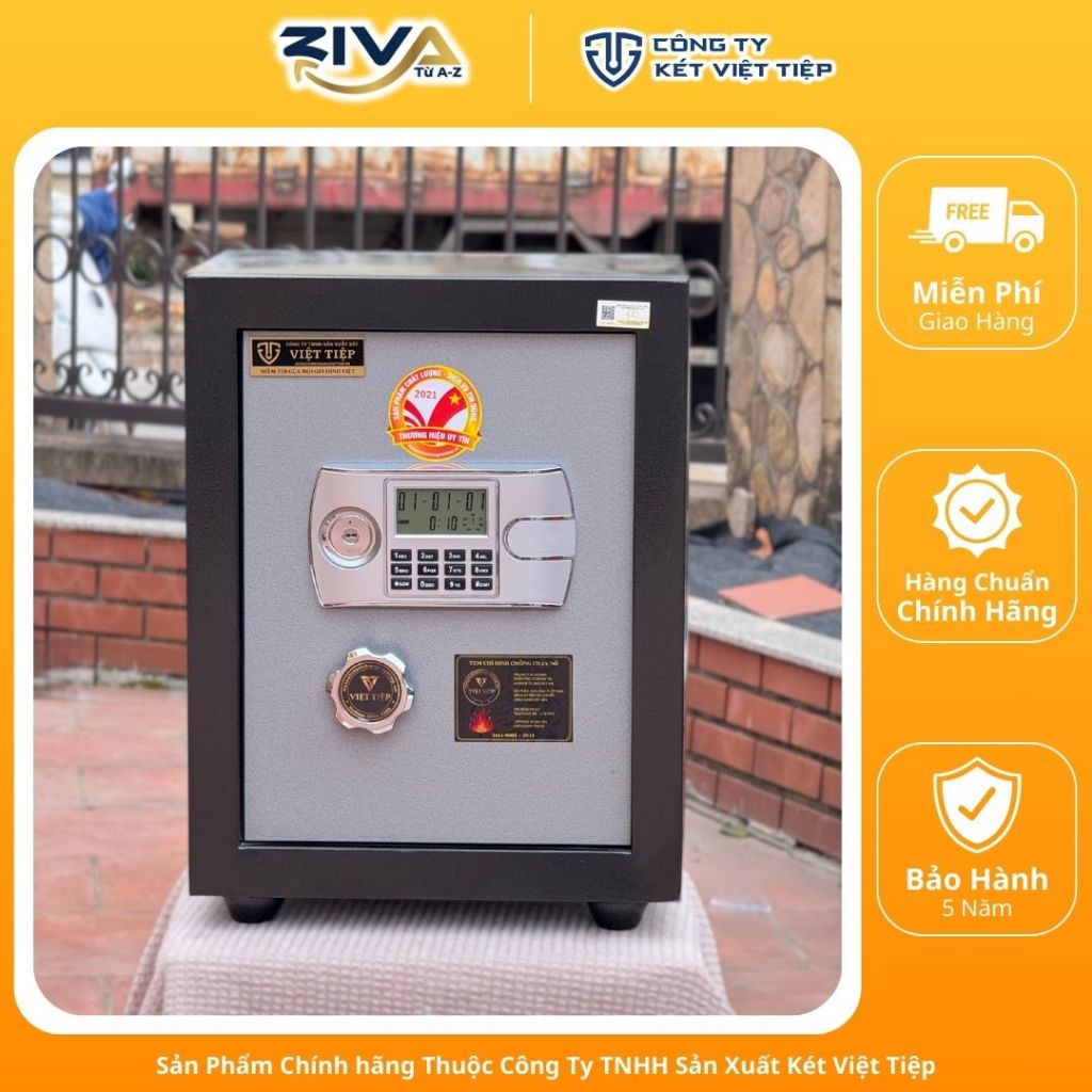 Két sắt chính hãng Việt Tiệp Kr50 Điện tử - Két sắt chống cháy giá rẻ 40kg+-