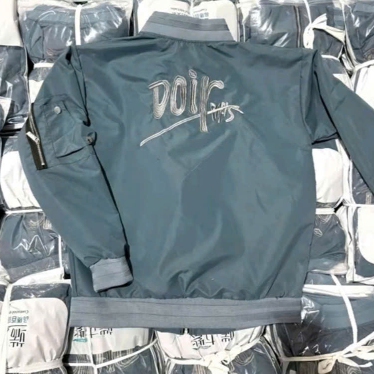 Áo Bomber Diok Thêu 2 Mặt Xanh Dương ❤ Áo Gió 2 Lớp Dày Dặn Dáng Rộng Nam Nữ NA849