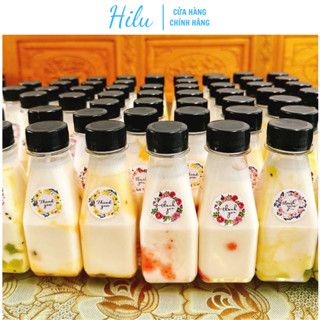 (TẶNG KÈM STICKER) Combo 100 chai nhựa vuông vát đựng trà sữa, cà phê muối  dày dặn 150ml