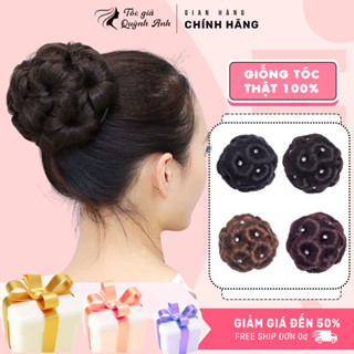  Búi Tóc Hoa Đính Đá Thời Trang Trung Niên Dày Đẹp BU07 – Tóc Giả Búi Hoa Cao Cấp Hàng Loại 1 Tạo Kiểu Tóc Gọn Gàng 