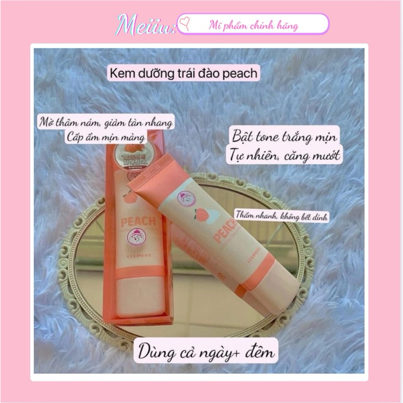[Meiiu] Kem Đào Coringco Peach Kem Đào Dưỡng Trắng Nâng Tông Da Coringco Peach Whipping Tone Up Crea