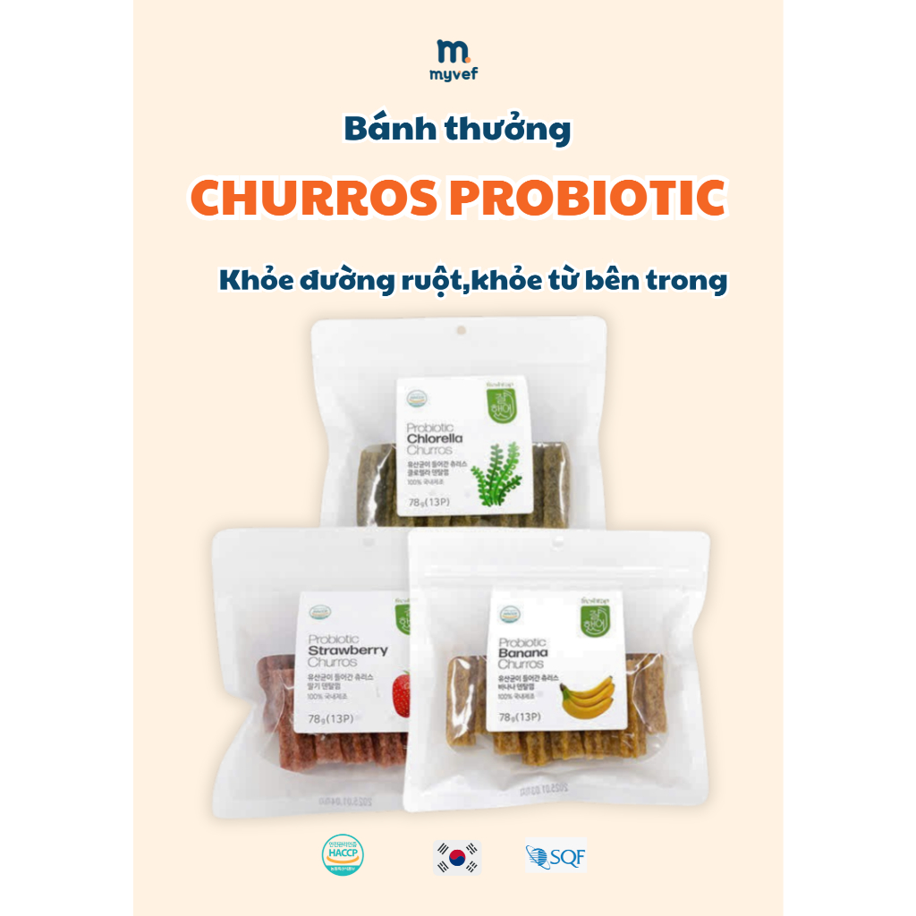 Bánh thưởng cho chó CHURROS PROBIOTIC khỏe từ bên trong