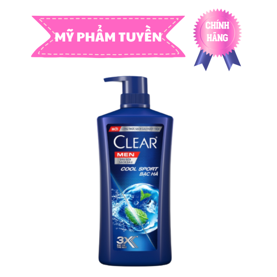 Dầu gội sạch gàu Clear Men Cool Sport bạc hà 900g