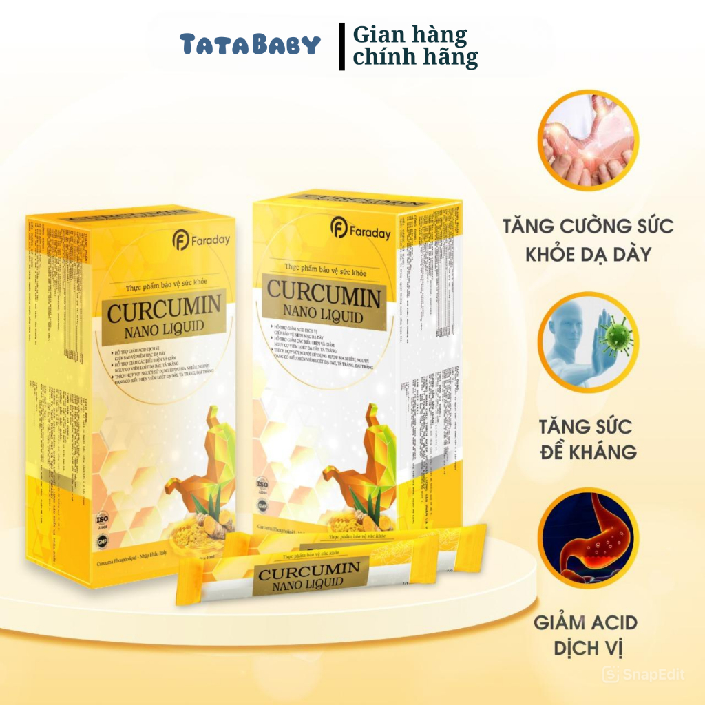Tinh Chất Nghệ Nano Curcumin Hỗ Trợ Đau Dạ Dày, Tá Tràng, Ợ Hơi, Trào Ngược, Phù Hợp Cho Mọi Độ Tuổi