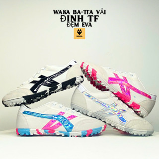  Giày Bata ráp đế có lót đệm EVA_Giày đá bóng 3 sọc Toni đế đệm EVA dành cho sân nhân tạo 