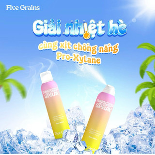  Combo 2 chai kem chống nắng Five Grains 160ml SPF50 PA++++ dạng xịt tiện lợi mỏng nhẹ thấm hút nhanh không bết dính. 