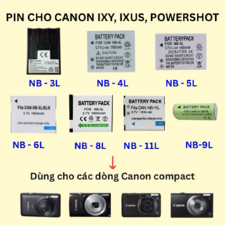Pin máy ảnh Canon NB-3L, NB-4L, NB-5L, NB-6L, NB-8L, NB-9L, NB-11L