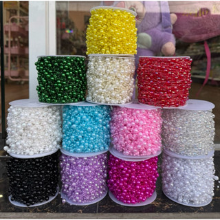   Ảnh thật  Cuộn 10m Dây Ngọc Trai làm hoa cưới cho cô dâu trang trí tiệc cưới tHandmade linh moon 
