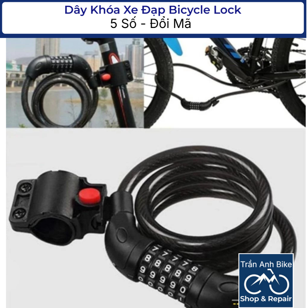 Dây Khóa 5 Số Đổi Mã Xe Đạp Bicycle Lock