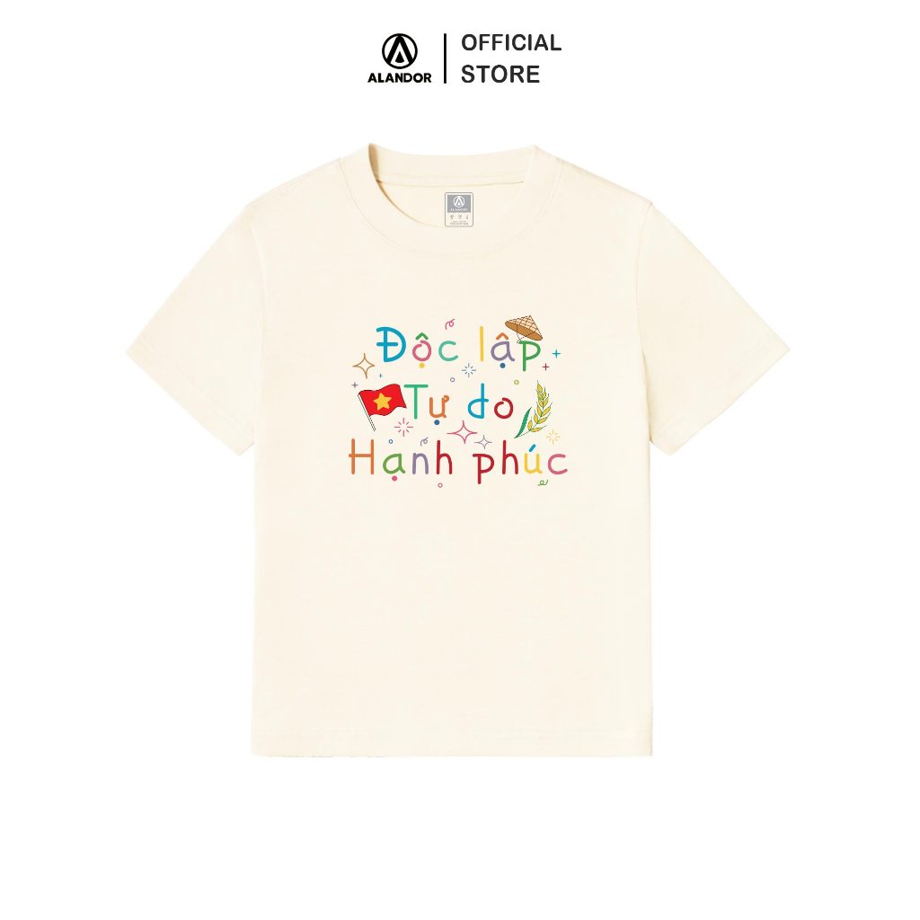 Áo Thun Baby Tee Alandor Form Slim Tay Ngắn Vải Premium Cotton 100% Mẫu ĐỘC LẬP TỰ DO